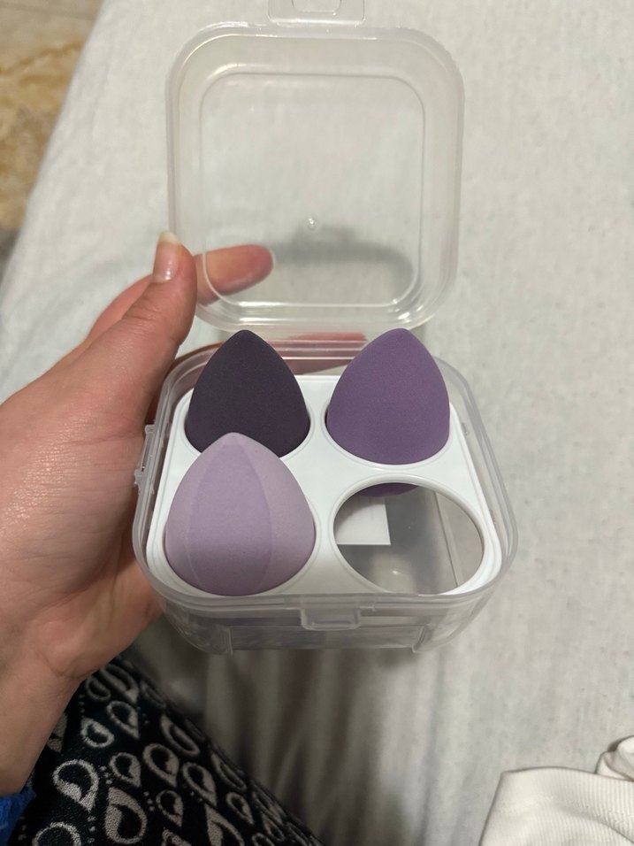 Mor Tonlarda 3'lü Makyaj Süngeri Seti - Görsel 3