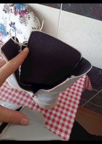 Gri Bağcıklı Kadın Dolgu Topuk Bot - Görsel 3