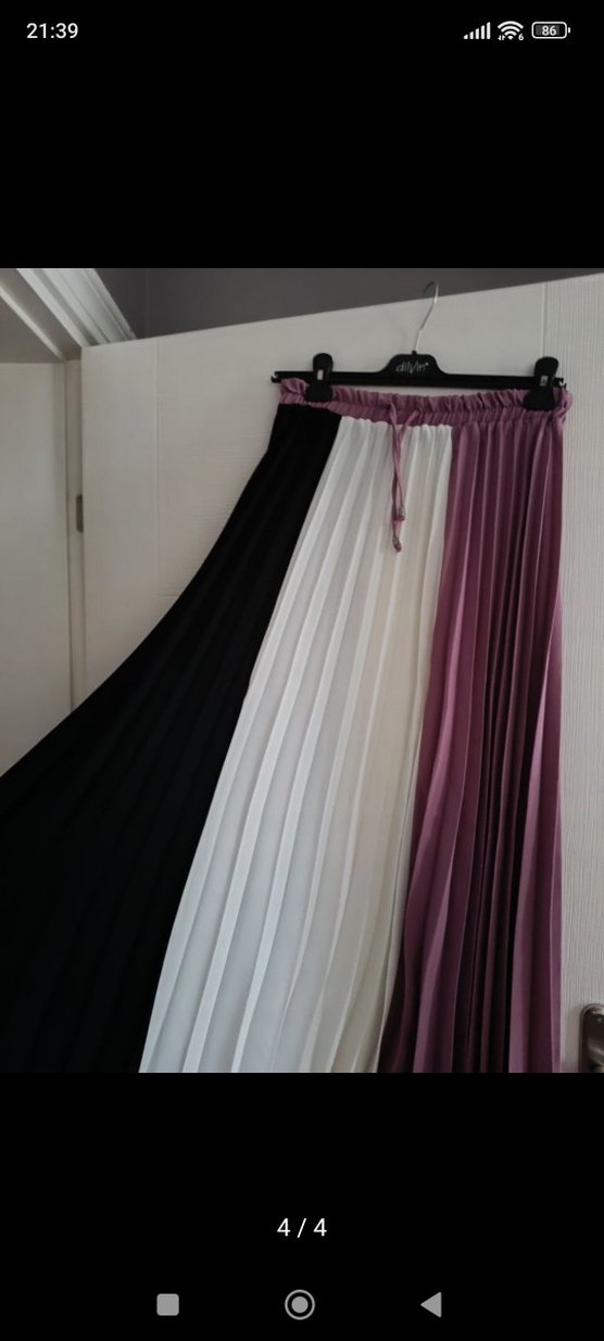 Pileli Çok Renkli Uzun Kadın Etek - Görsel 2