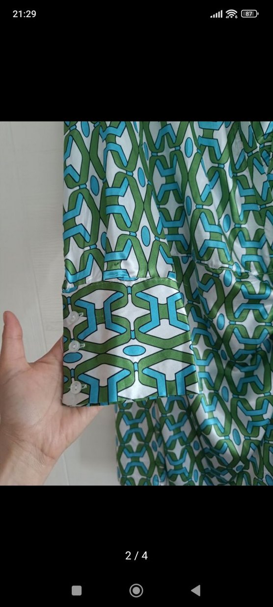 Yeşil Bohem Desenli Mini Kadın Elbise - Görsel 2