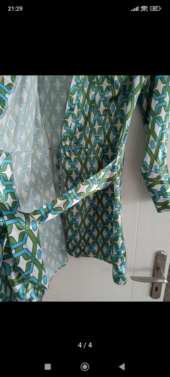 Yeşil Bohem Desenli Mini Kadın Elbise - Görsel 4