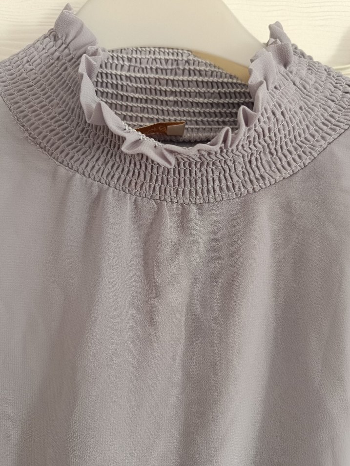 Gri Uzun Kollu Piliseli Kadın Elbise - Görsel 3