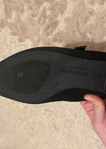 Stradivarius Tokalı Siyah Kadın Düz Ayakkabı