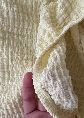 Nakışlı Sarı Fırfırlı Bluz - Görsel 3