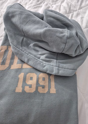 Pull and Bear Mavi Kapusonlu Rahat Sweatshirt