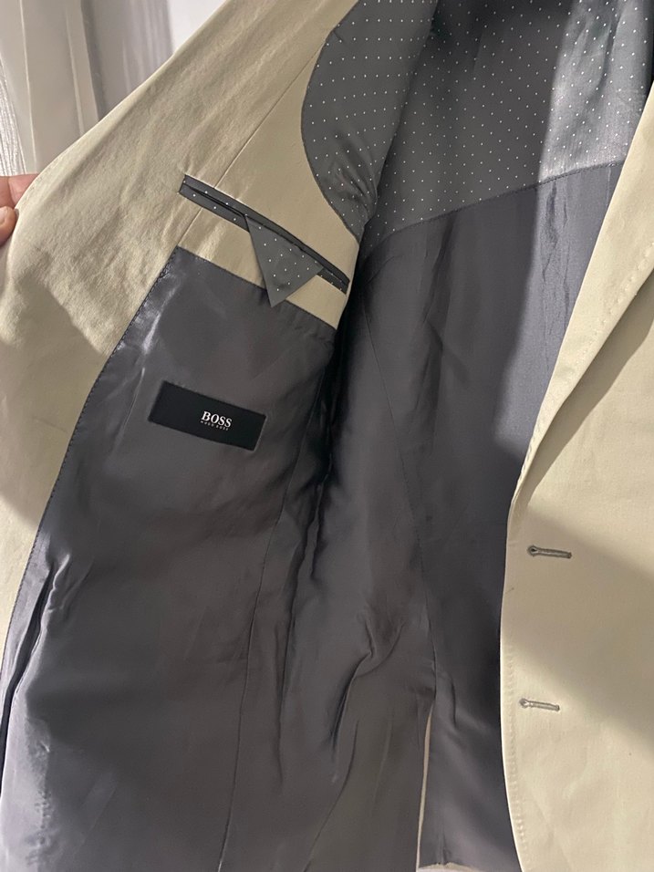 Bej Düğmeli Erkek Takım Ceketi - Görsel 3