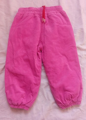24-36 Ay Beden pembe Renk Kadife Kalpli Kız Çocuk Eşofman Altı (pantalon)