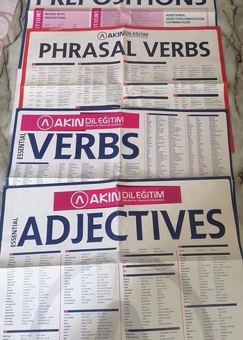 Akın Dil Eğitim İngilizce Fiil, Sıfat ve Phrasal VerbsPosterleri