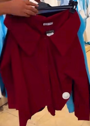Zara Asimetrik bordo gömlek