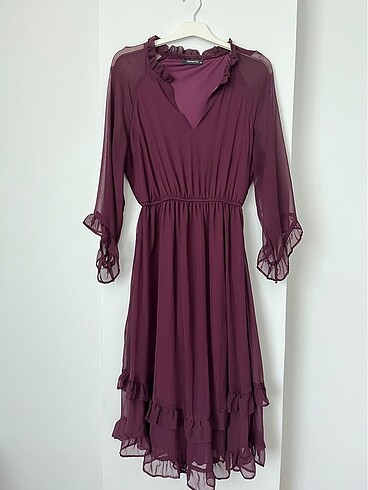 Trendyol & Milla Bordo elbise