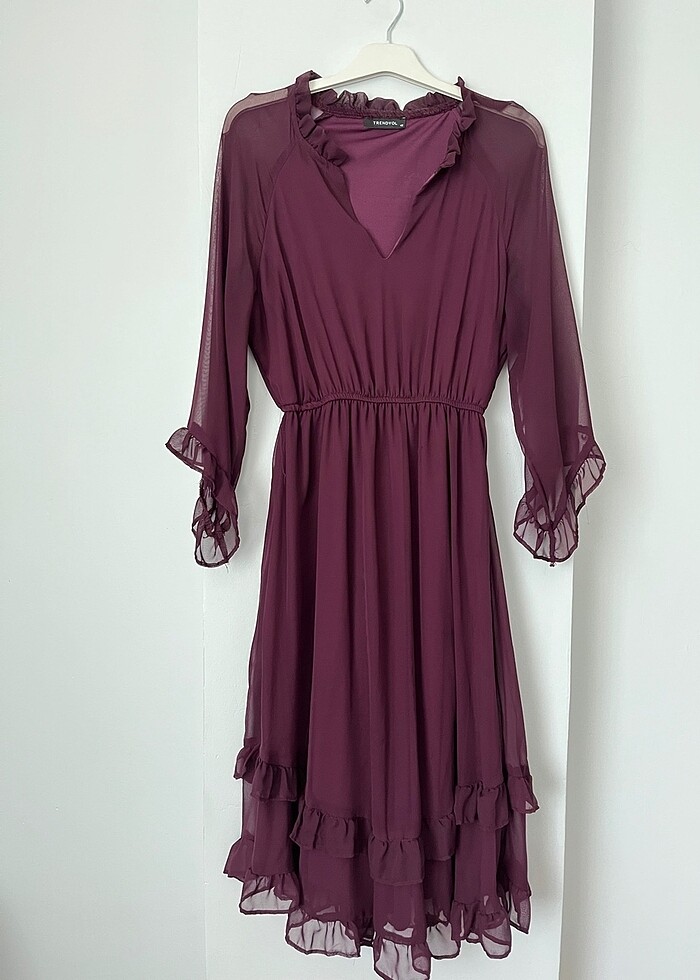 Bordo elbise - Görsel 2