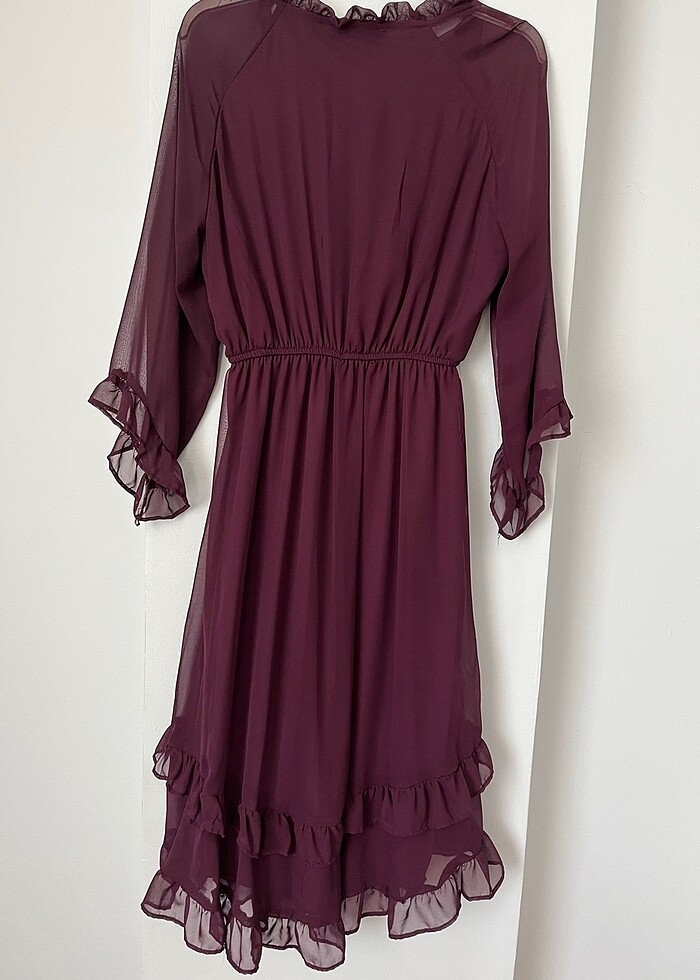 Bordo elbise - Görsel 4