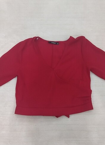 Şifon crop bluz 