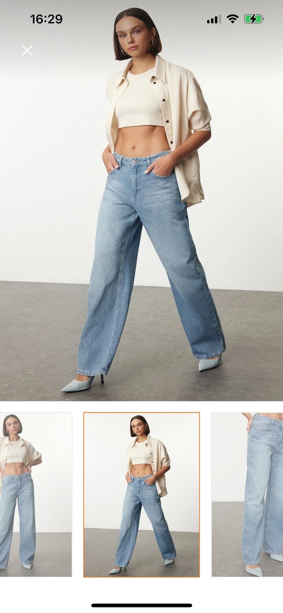 Kadın Açık Mavi Normal Kesim Denim Pantolon - Görsel 2