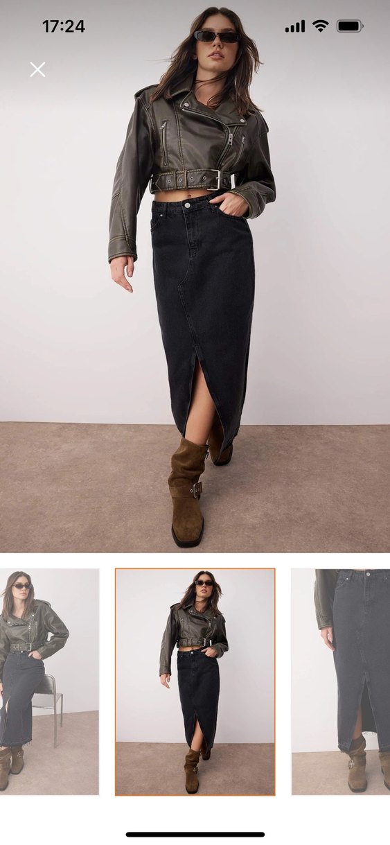 Yırtmaçlı maxi kalem etek - Görsel 2