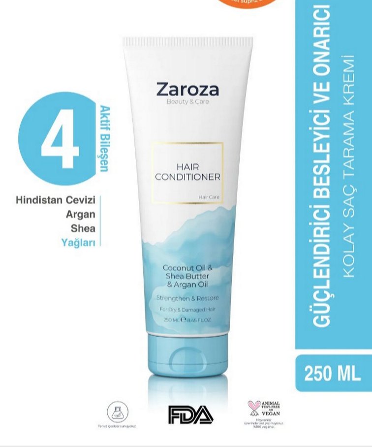 Zaroza Saç Kremi - Hindistan Cevizi & Shea Yağı - Görsel 3