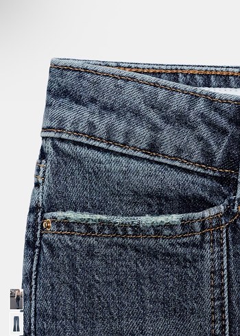 zara flare nervürlü jean - Görsel 2