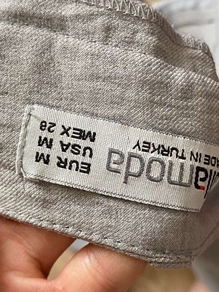 Gri Kadın Keten Pilili Bol Kesim Pantolon - Görsel 4