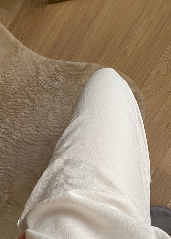 Beyaz Keten Salaş  Pantolon - Görsel 3