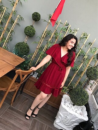 Abiye Bordo-Kırmızı elbise