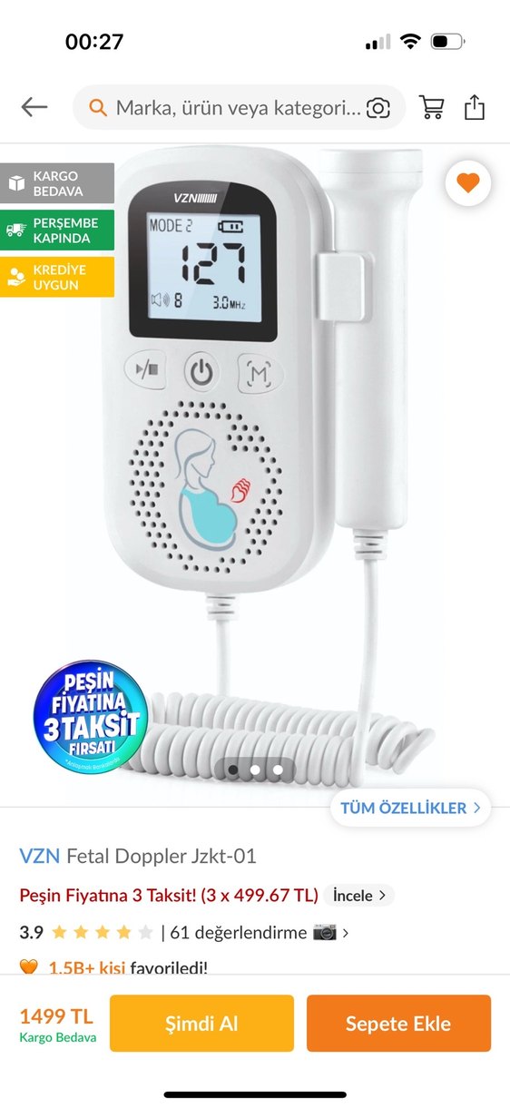 Beyaz Bebek Monitörü VZN Modeli - Görsel 3