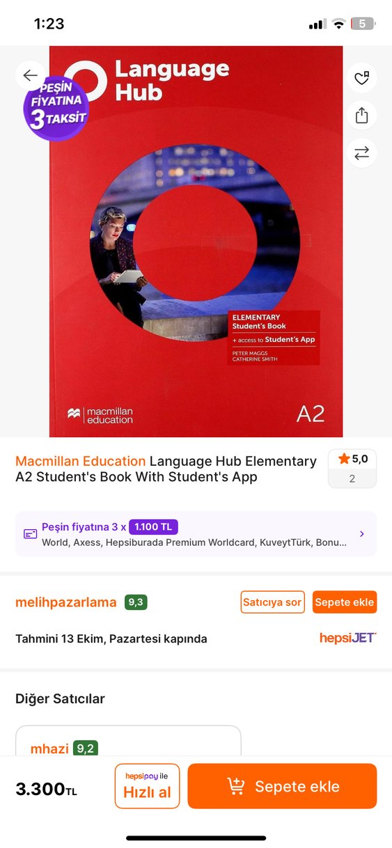 Language Hub A2 Elementary Öğrenci Kitabı - Görsel 2