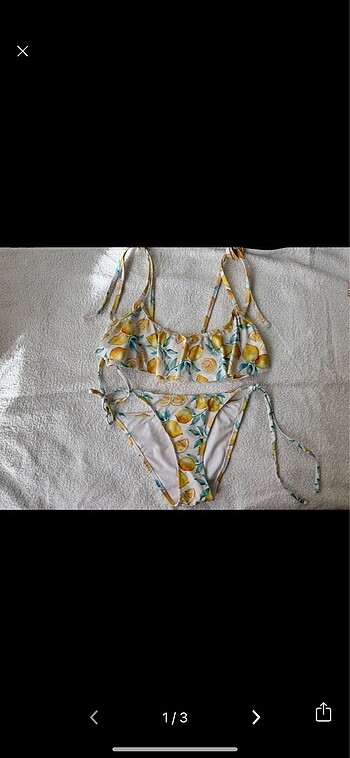 Limon desenki bikini takımı