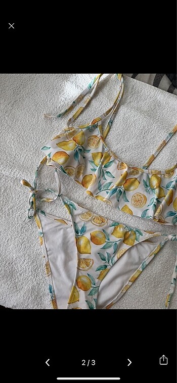Trendyol & Milla Limon desenki bikini takımı