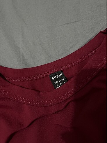 Sheinside Shein Bordo Basic Tshirt