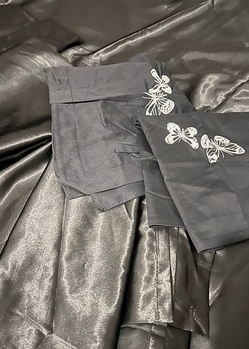 Saten siyah Nevresim ve Çarşaf Takımı - Görsel 5