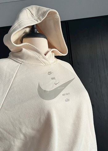 Kadın açık sarı Nike Kapüşonlu Sweatshirt - Görsel 3