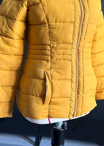 Sarı Fermuarlı Kadın mont - Görsel 3