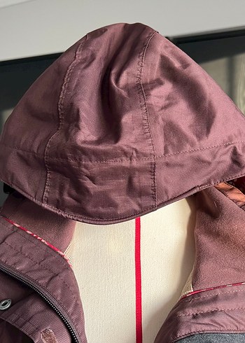 Yüksek Yakalı Koyu Bordo kadın rüzgarlık yağmurluk - Görsel 4