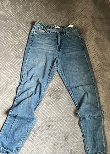 Koton mom jeans Düğmeli Kadın Mavi Denim Jean - Görsel 3