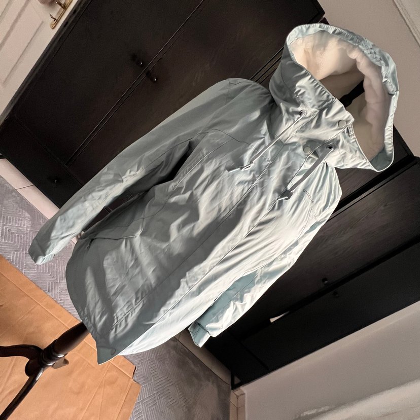 Quechua Turkuaz Kapüşonlu Fermuarlı Kadın mont - Görsel 5