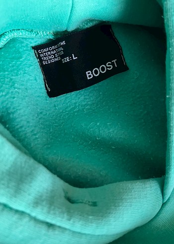 Turkuaz Kapüşonlu erkek Sweatshirt - Görsel 5