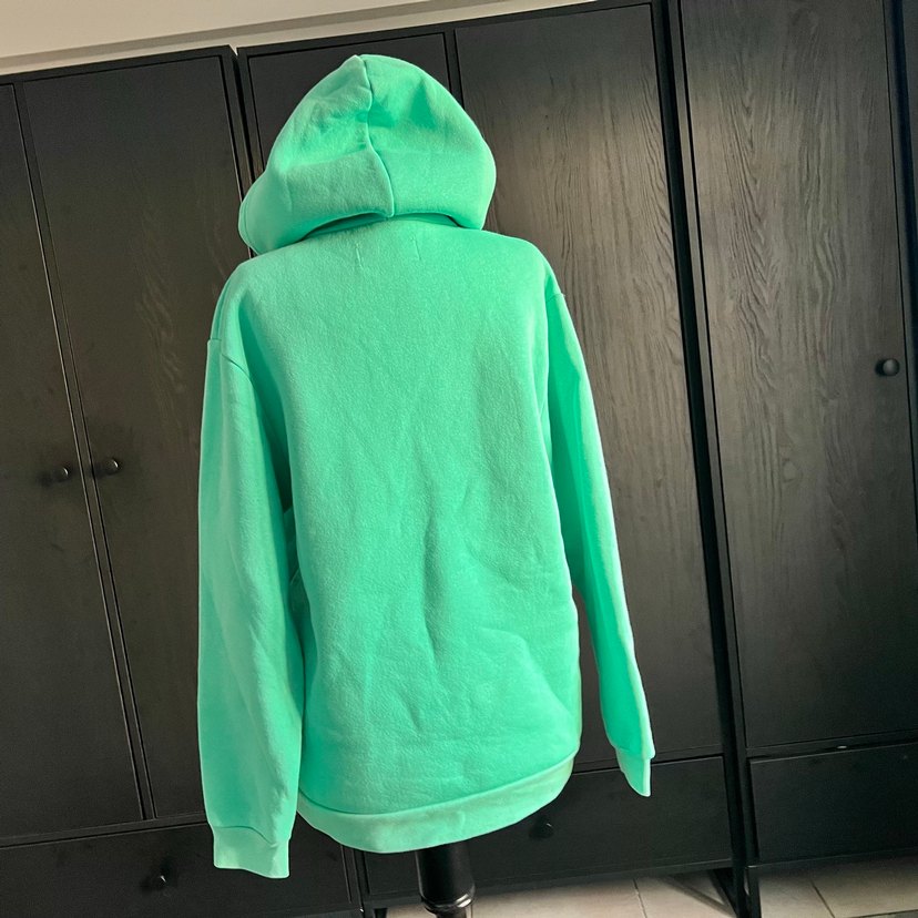 Turkuaz Kapüşonlu erkek Sweatshirt - Görsel 4