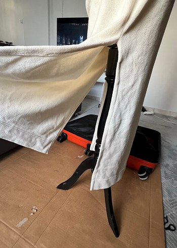 Kapüşonlu Beyaz krem polar ev elbisesi - Görsel 5