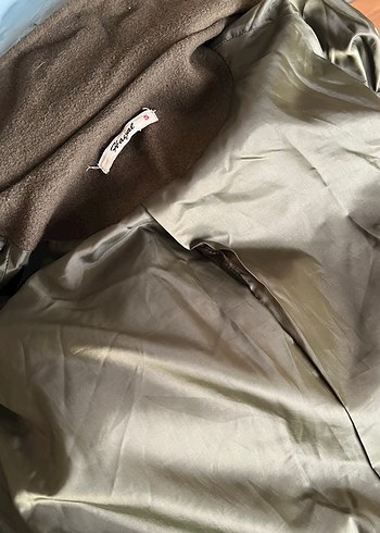 Hayal marka Haki Kemerli Uzun Kaşe Kadın Kaban - Görsel 11