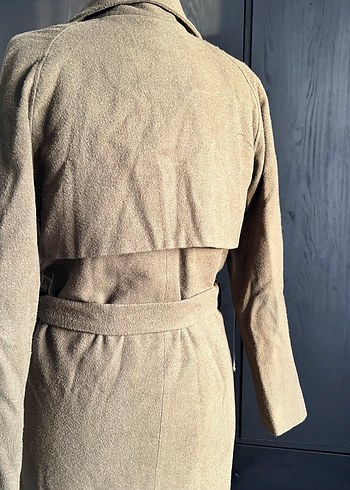 Hayal marka Haki Kemerli Uzun Kaşe Kadın Kaban - Görsel 10