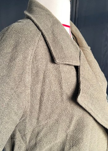 Hayal marka Haki Kemerli Uzun Kaşe Kadın Kaban - Görsel 6