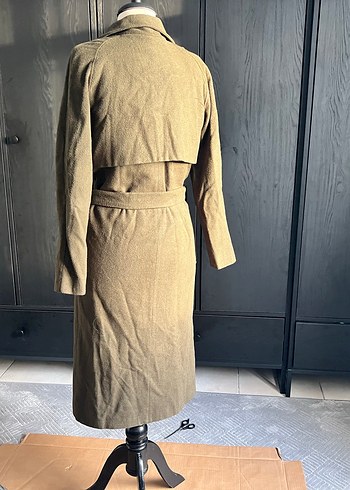 Hayal marka Haki Kemerli Uzun Kaşe Kadın Kaban - Görsel 12