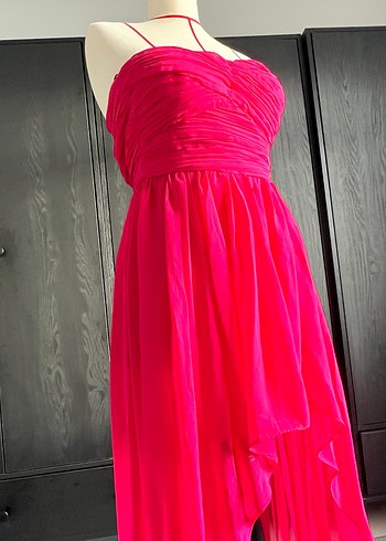 Koton Pembe Askılı Uzun Drapeli Kadın Abiye Elbise - Görsel 5