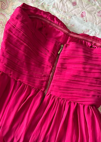 Koton Pembe Askılı Uzun Drapeli Kadın Abiye Elbise - Görsel 8