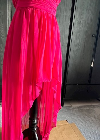 Koton Pembe Askılı Uzun Drapeli Kadın Abiye Elbise - Görsel 4