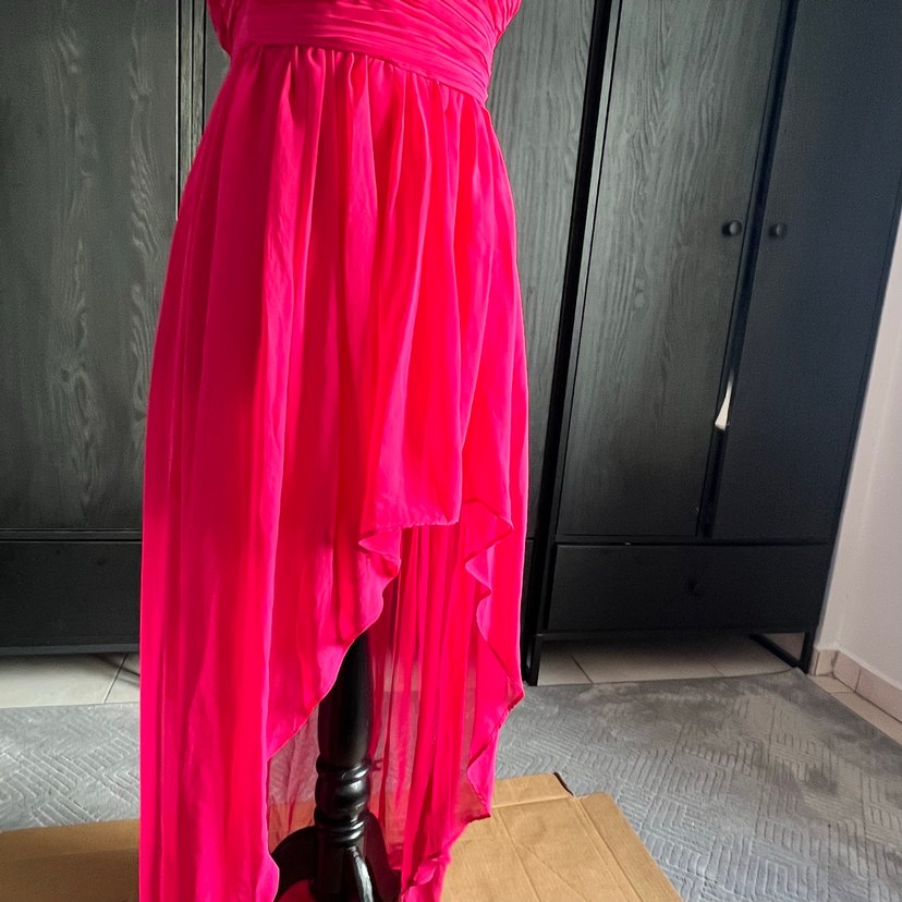 Koton Pembe Askılı Uzun Drapeli Kadın Abiye Elbise - Görsel 4