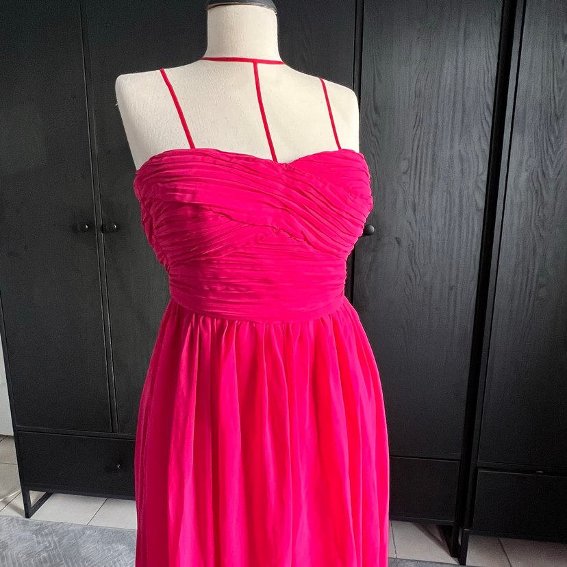 Koton Pembe Askılı Uzun Drapeli Kadın Abiye Elbise - Görsel 2