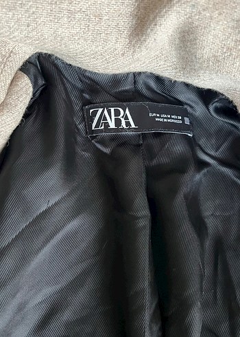 Zara Düğmeli Bej Midi kaşe kaban - Görsel 8