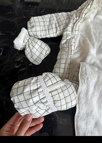 Mango Ekose Desenli Gri Erkek Bebek Kayak Tulumu - Görsel 4