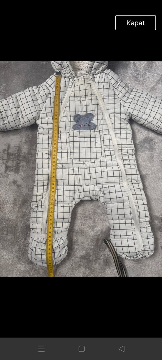 Mango Ekose Desenli Gri Erkek Bebek Kayak Tulumu - Görsel 3